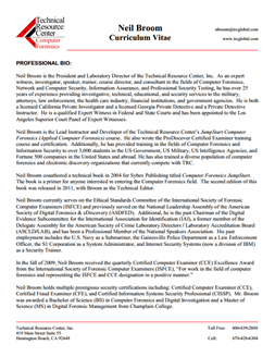 CV for Neil Broom Expert Witness in Computer Forensics Investigations in Norfolk